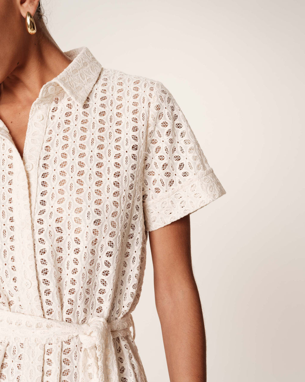 Robe Courte Romane - Ecru