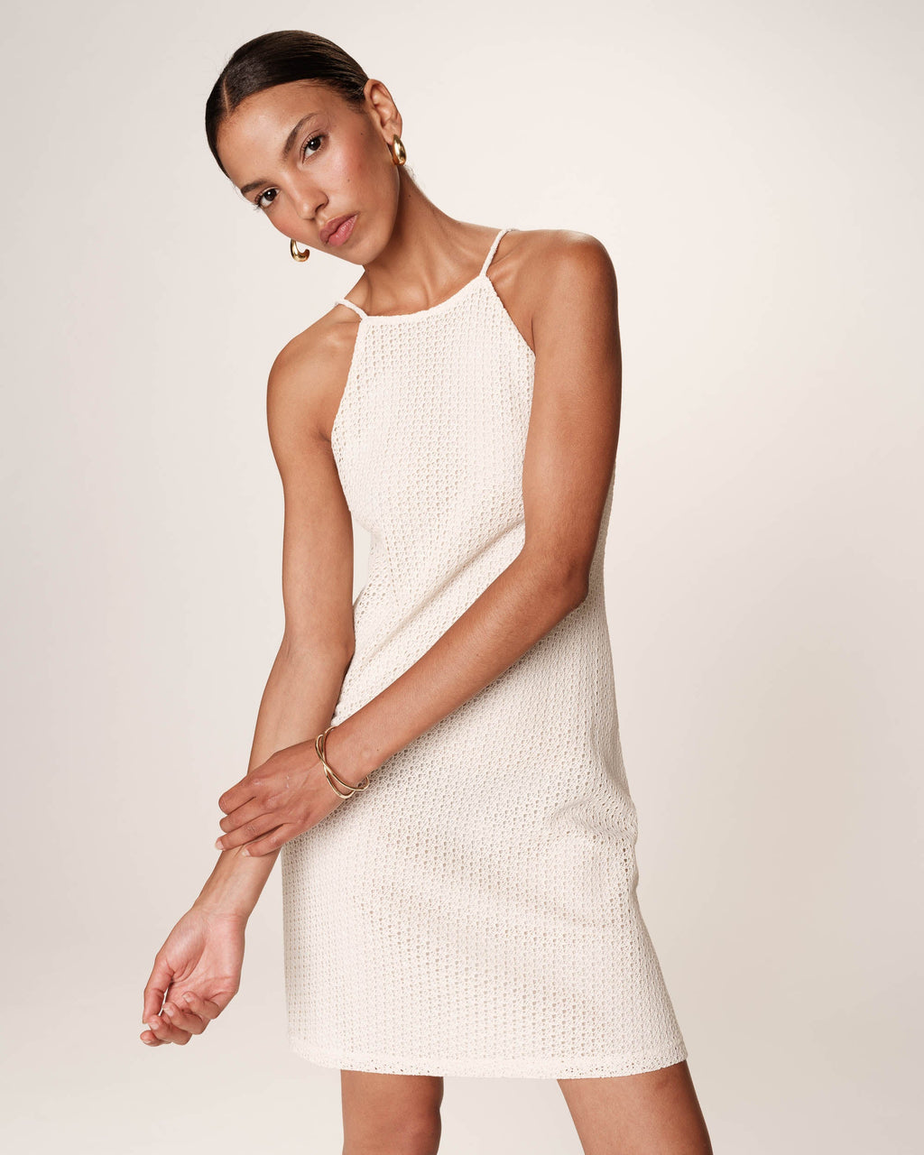 Robe Courte Romantique - Ecru