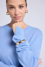 Pull Col Rond Oversize Romy - Bleu Ciel