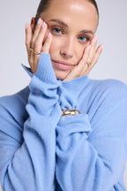 Pull Col Rond Oversize Romy - Bleu Ciel