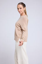 Romy Oversized Crew-Neck Jumper - Cream Beige