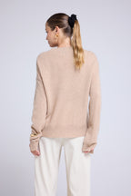 Romy Oversized Crew-Neck Jumper - Cream Beige