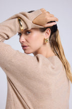 Romy Oversized Crew-Neck Jumper - Cream Beige