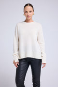 Pull Col Rond Oversize Romy - Blanc