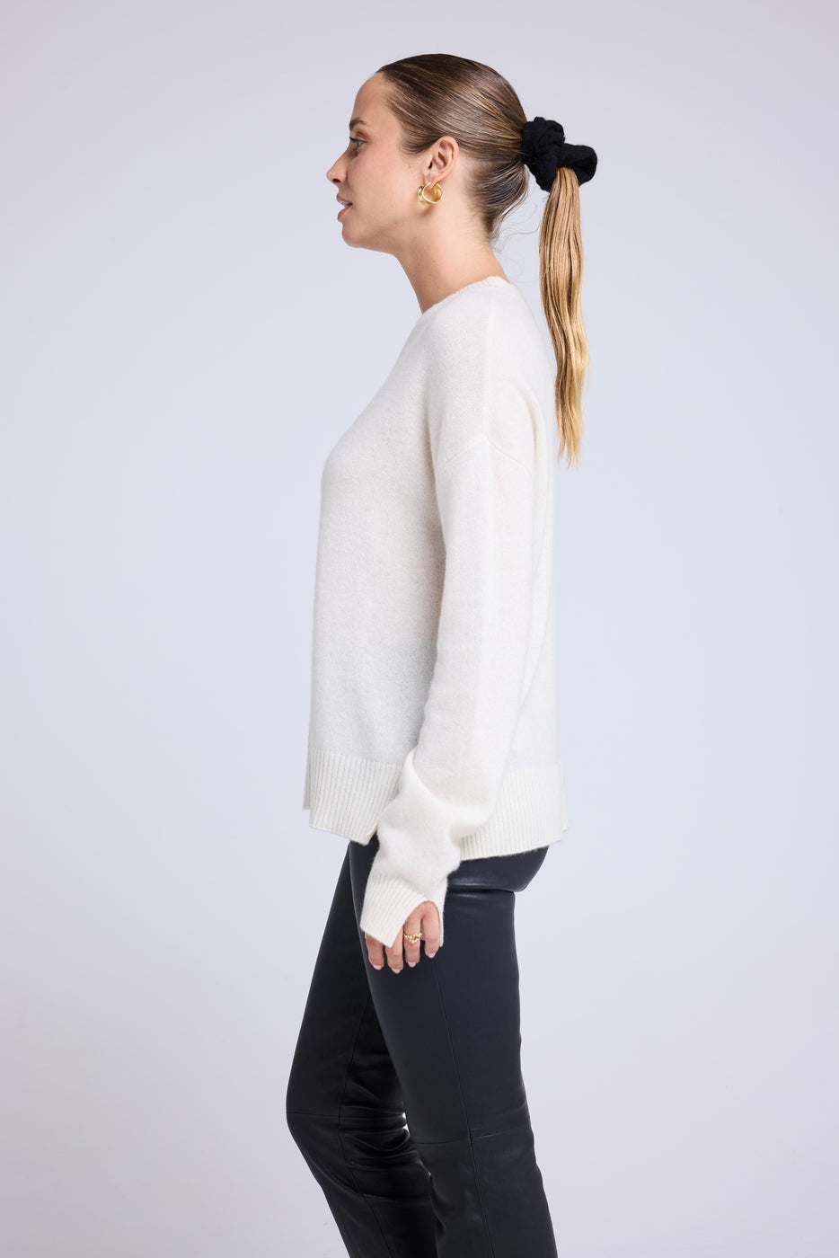 Pull Col Rond Oversize Romy - Blanc