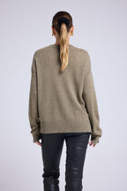 Jersey de Cuello Redondo Oversize Romy - Verde Caqui