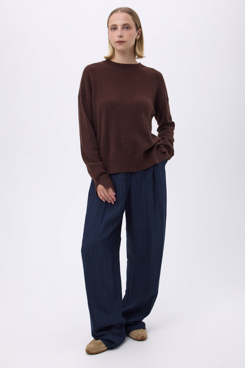 Maglione oversize a girocollo Romy - Marrone - Donna