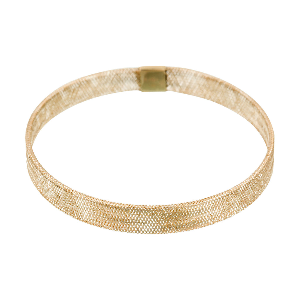 Bracelet"Maille Tissée 7Mm" - Or Jaune 375/1000