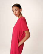 Robe Mi-Longue Rosalie - Cerise