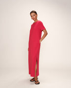 Robe Mi-Longue Rosalie - Cerise