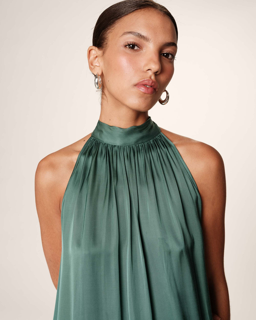 Robe Mi-Longue Rose - Emeraude