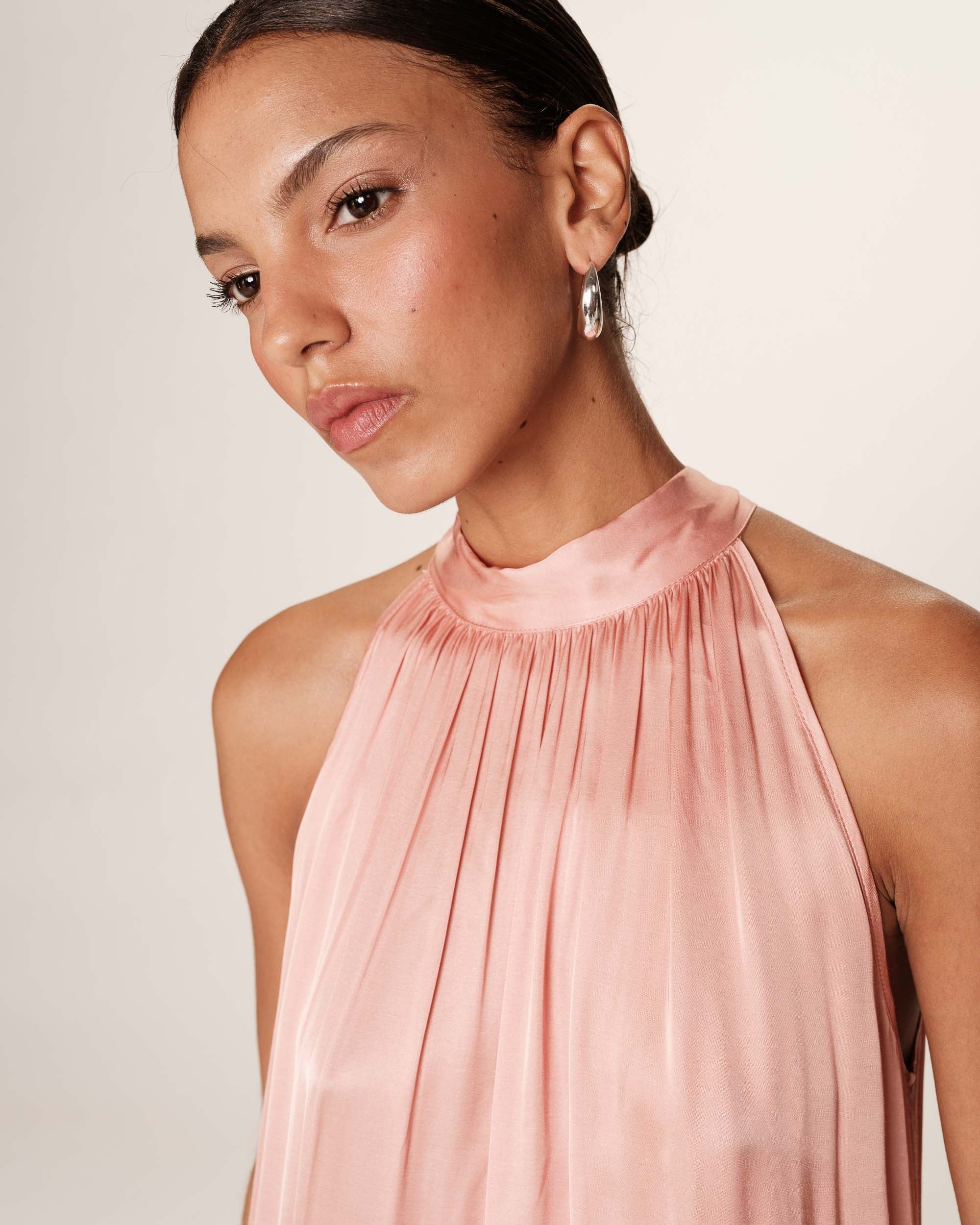 Robe Mi-Longue Rose - Rose