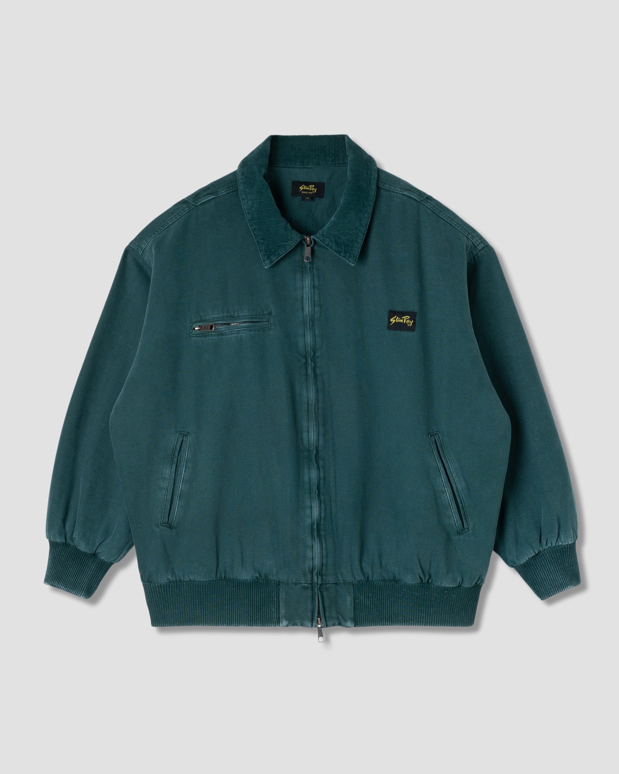 Roughneck Collared Bomber - Washed Botanical Green Canvas