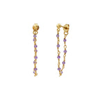 Roxane Amethyst Golden Earrings