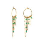 Roxane Quartz Green Hoop Earrings