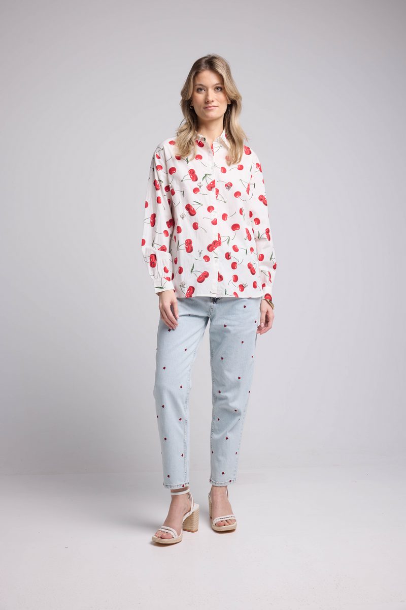 Camisa - Blanca Y Roja