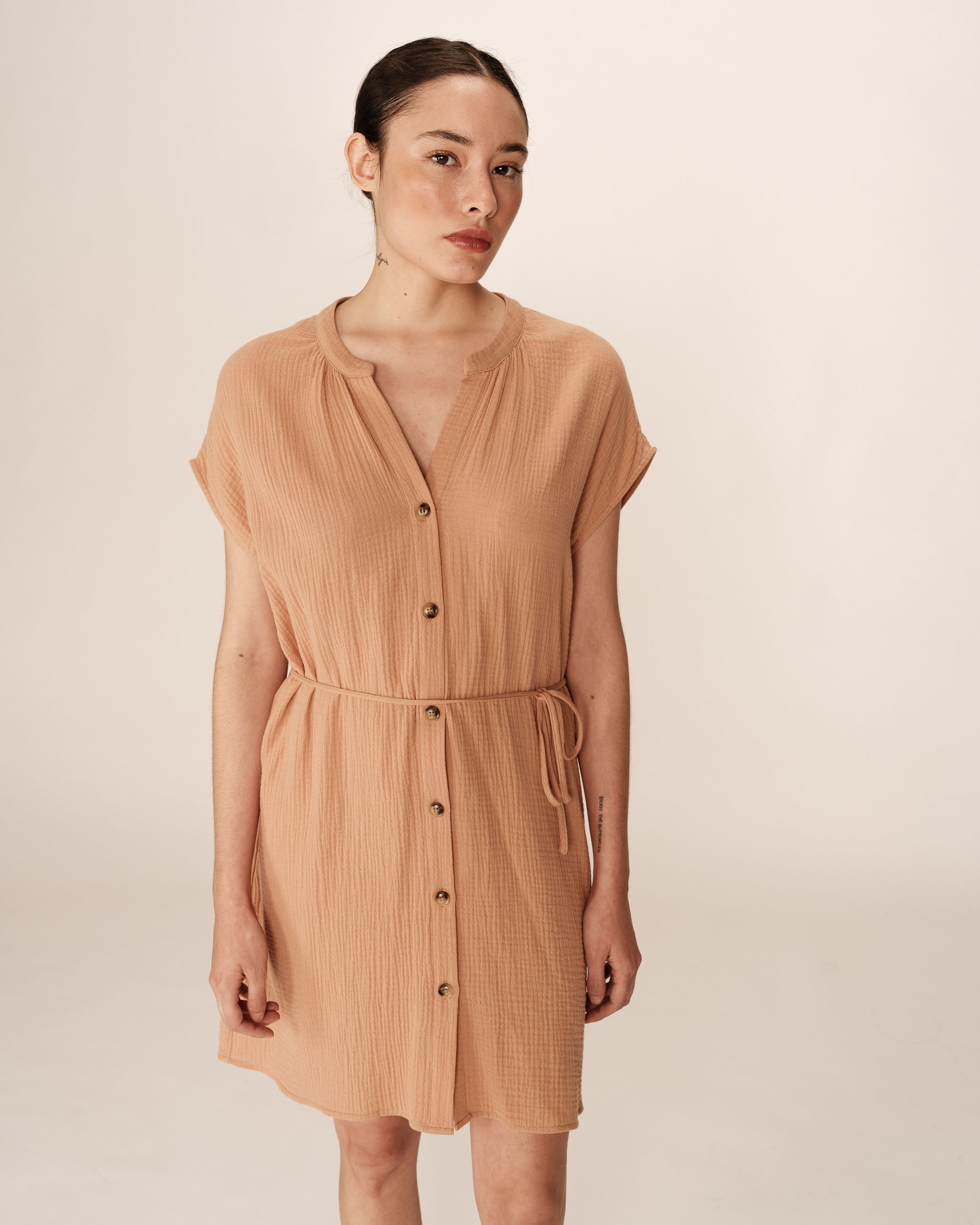 Robe Courte Rozana - Camel