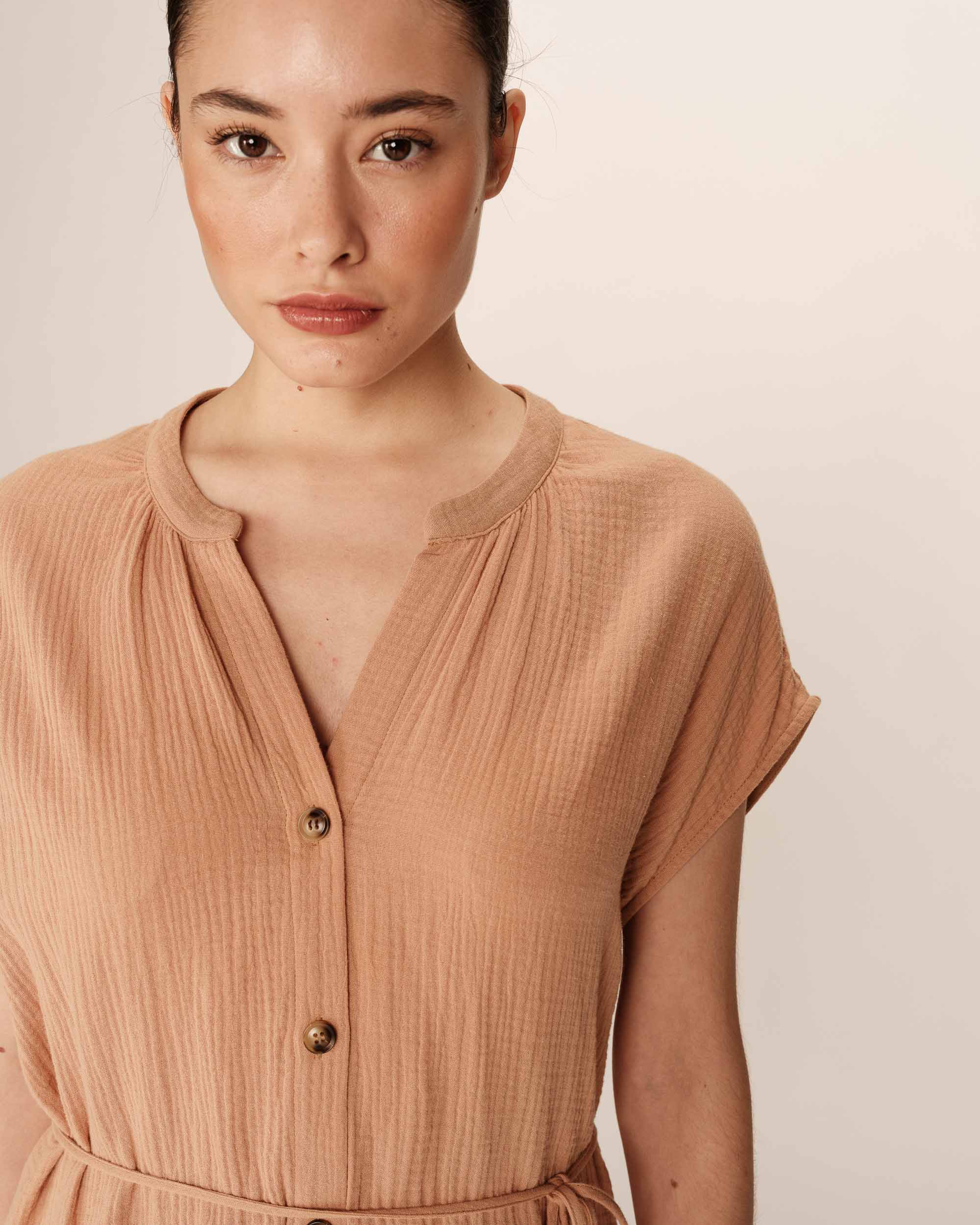 Robe Courte Rozana - Camel