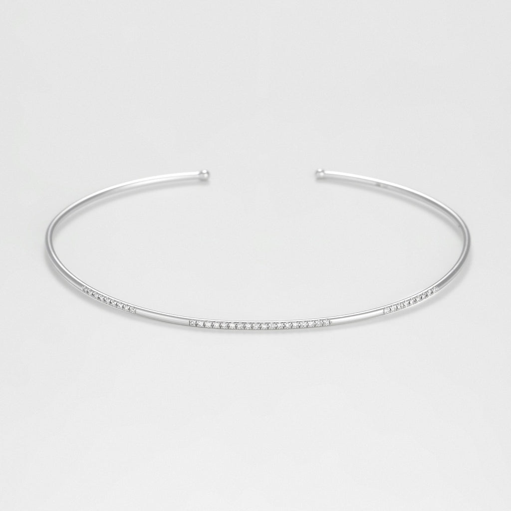 Pulsera "Divided Line Bangle" Diamantes 0.07Ct/36 - Oro blanco 375/1000