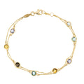 "Colormix" 3.19ct/7 Bracelet in 9ct Yellow Gold (375/1000)