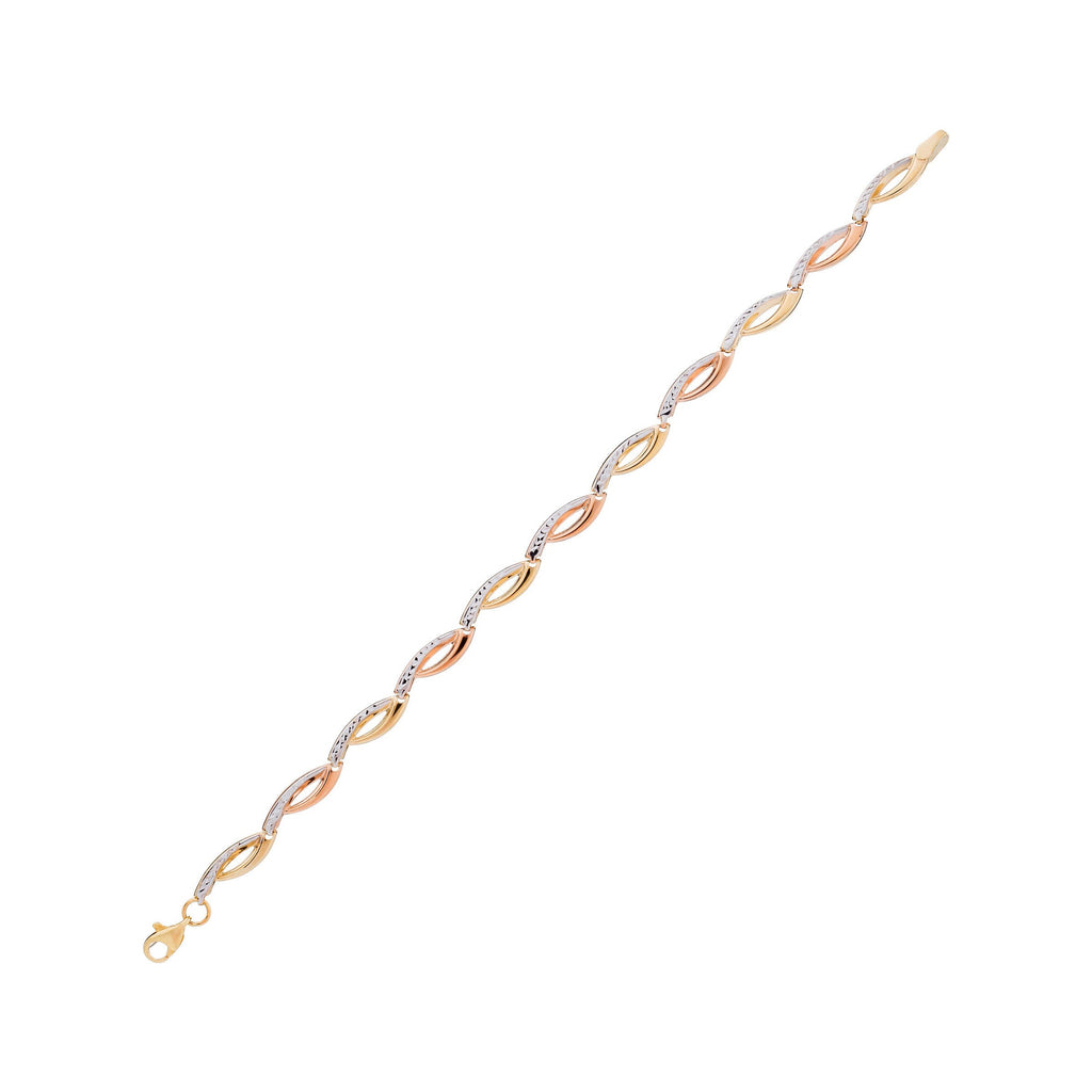 Pulsera "Donatella" - Oro Tricolor 375/1000
