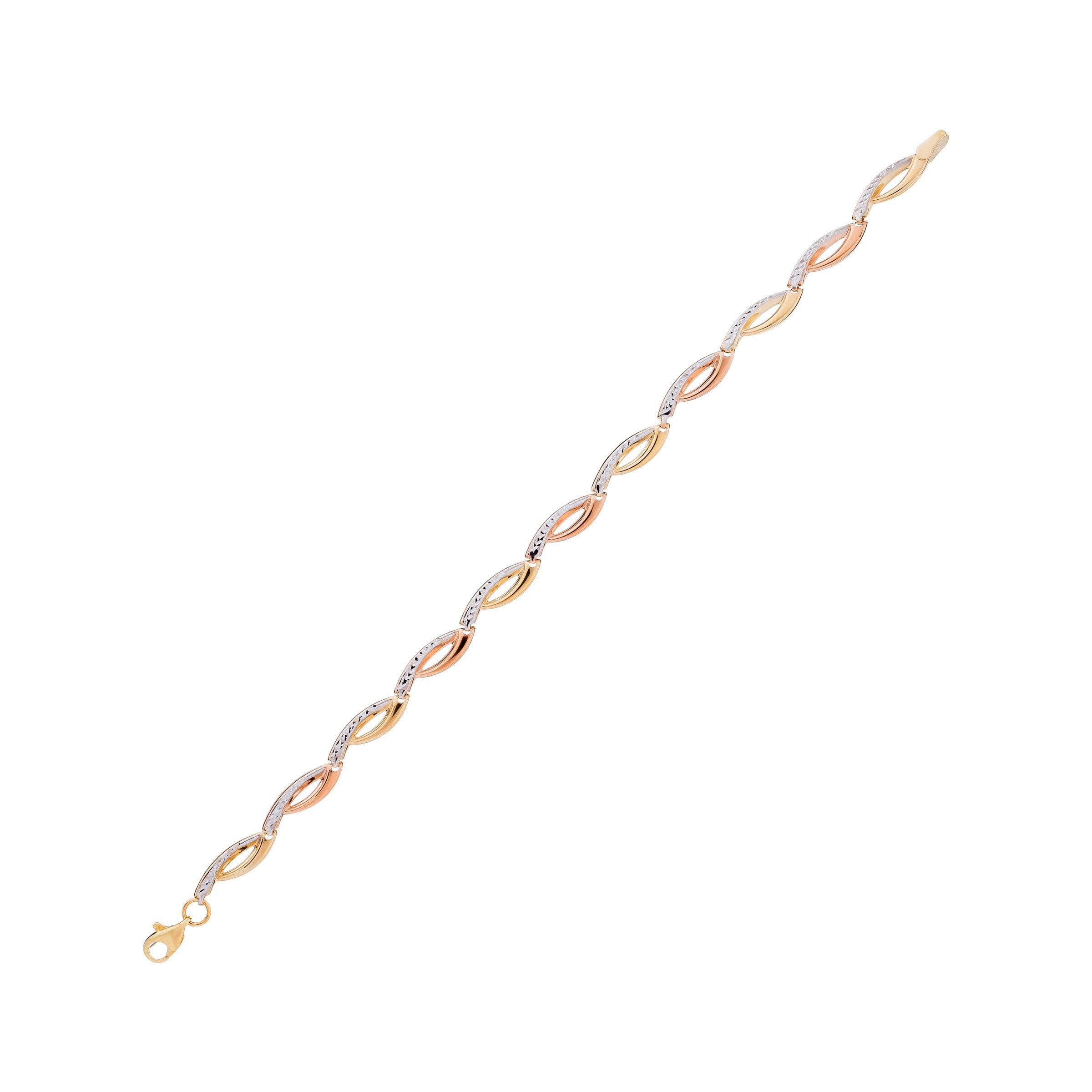 Pulsera "Donatella" - Oro Tricolor 375/1000