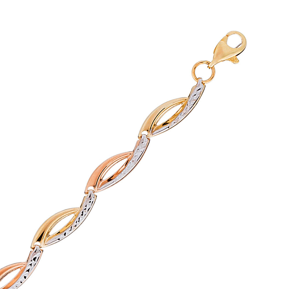 Pulsera "Donatella" - Oro Tricolor 375/1000