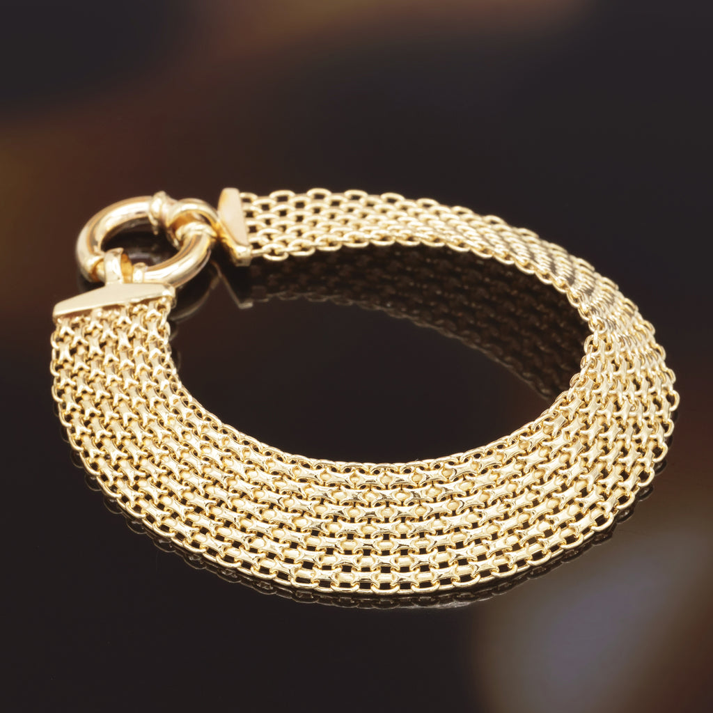 Bracelet "Maille Calera Fermoir Bouée" Or Jaune 375/1000