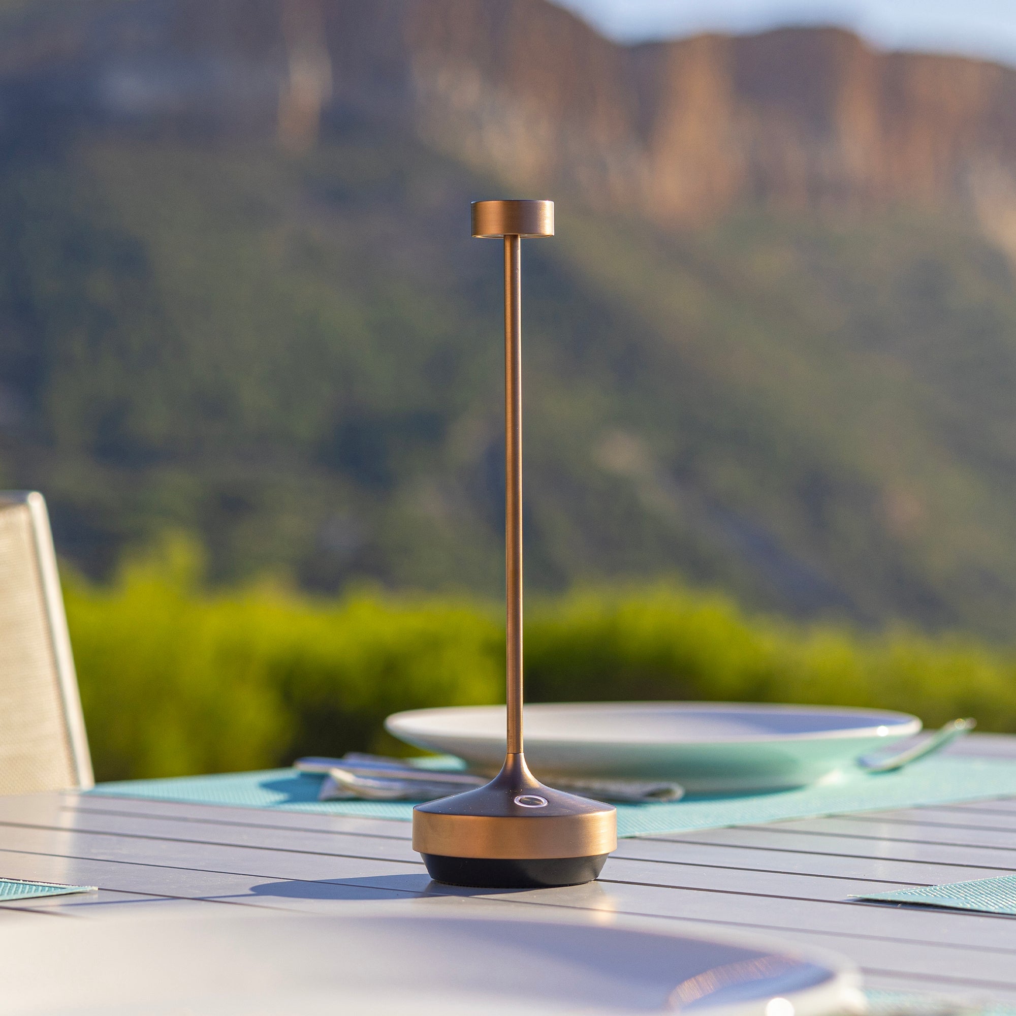 Ruby - Cordless Table Lamp - Steel - Brown