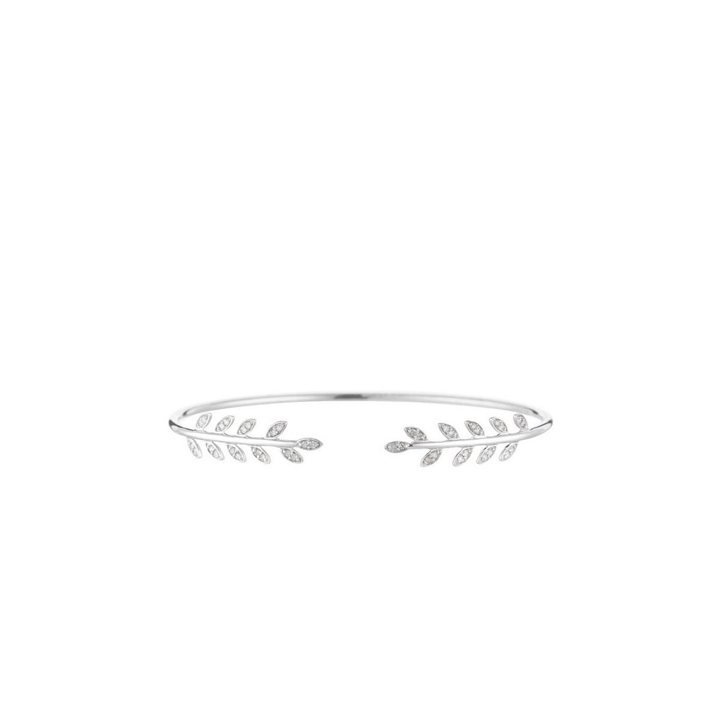 Pulsera “Comme Une Feuille” D0.21/40 – Oro blanco 375/1000