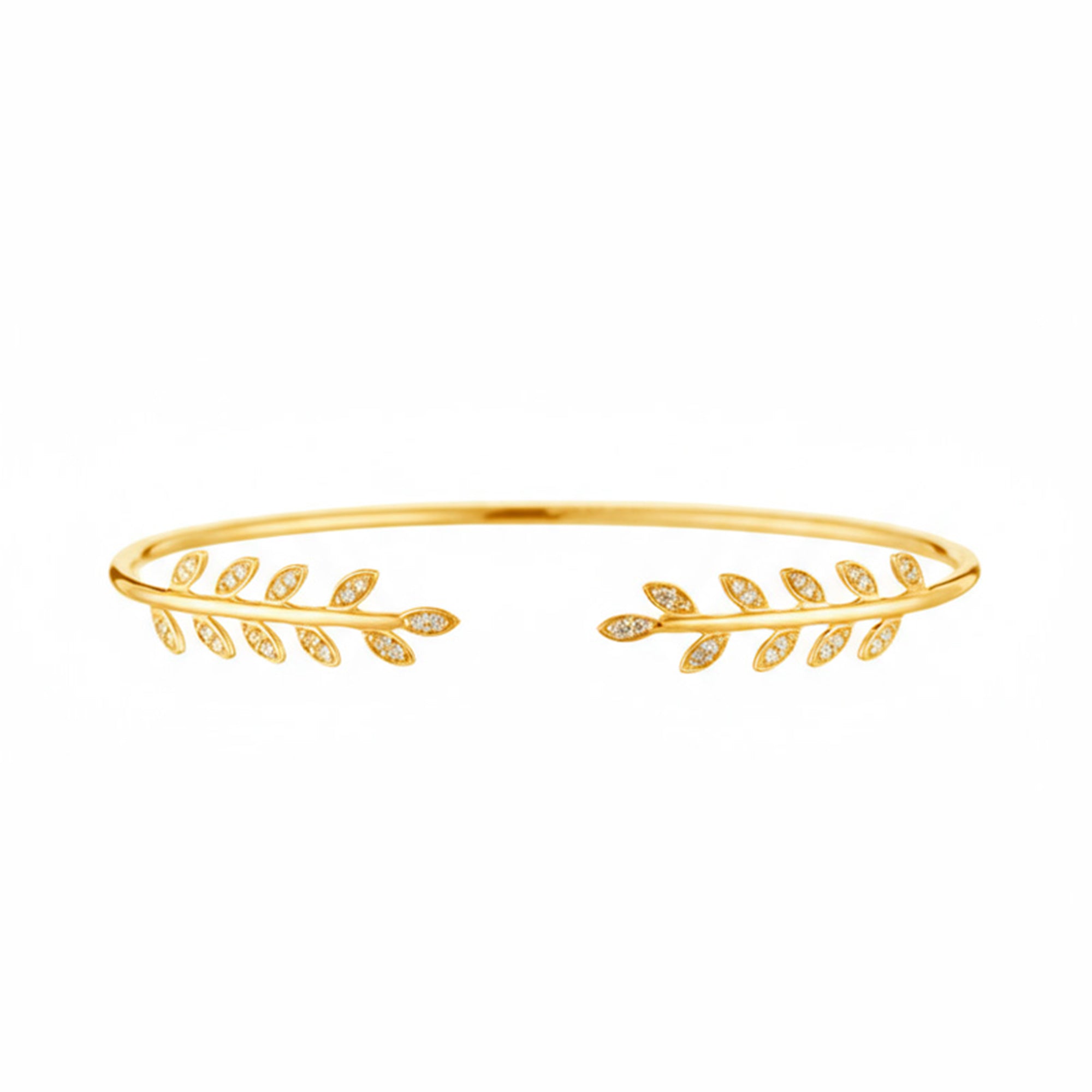 Bracelet "Comme Une Feuille" Diamants 0,21/40 - Or Jaune 375/1000