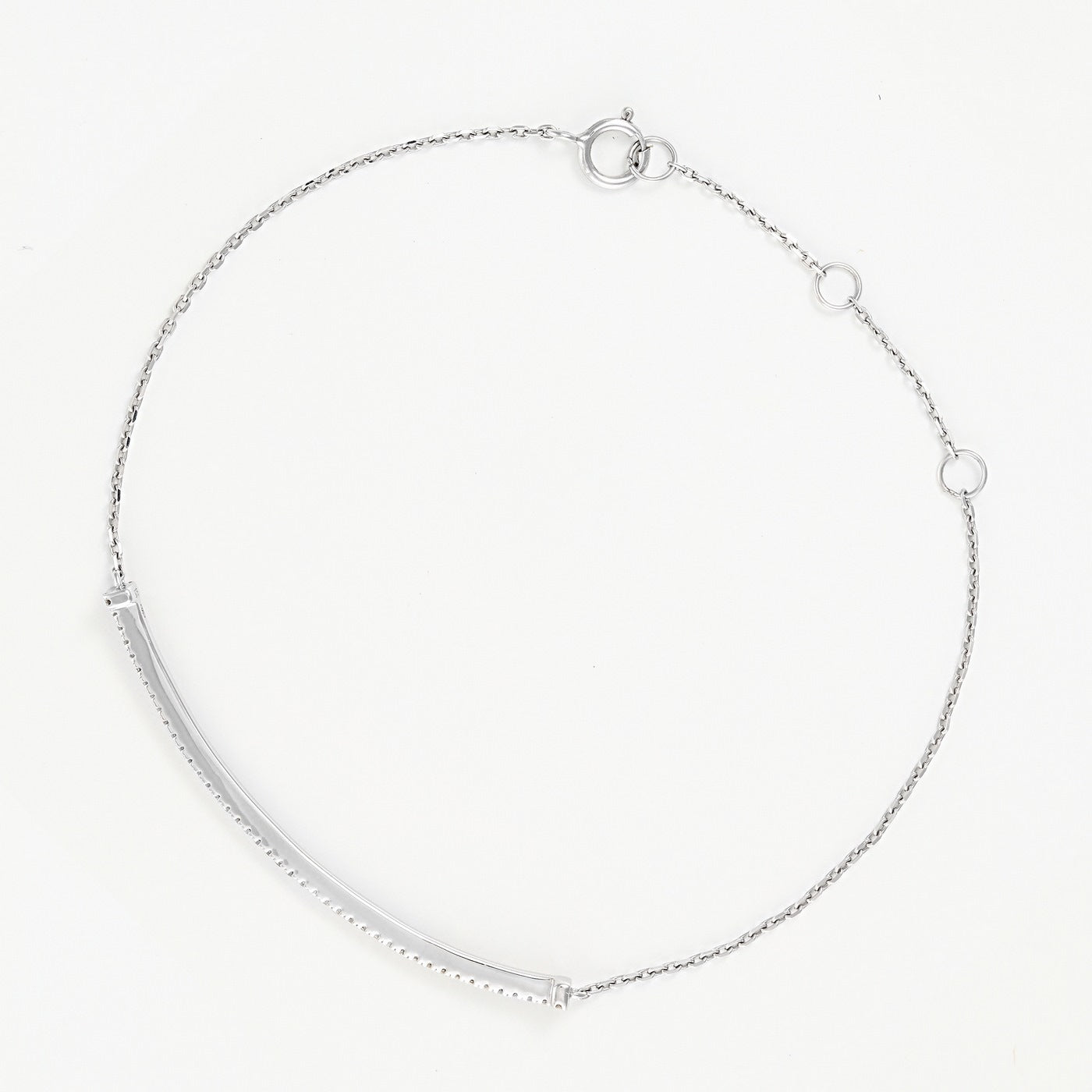 Bracelet "Ligne De Diamants" D0,21/47 - Or Blanc 375/1000