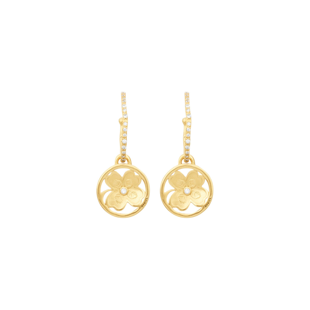 Boucles D'Oreilles Medaille - Doré