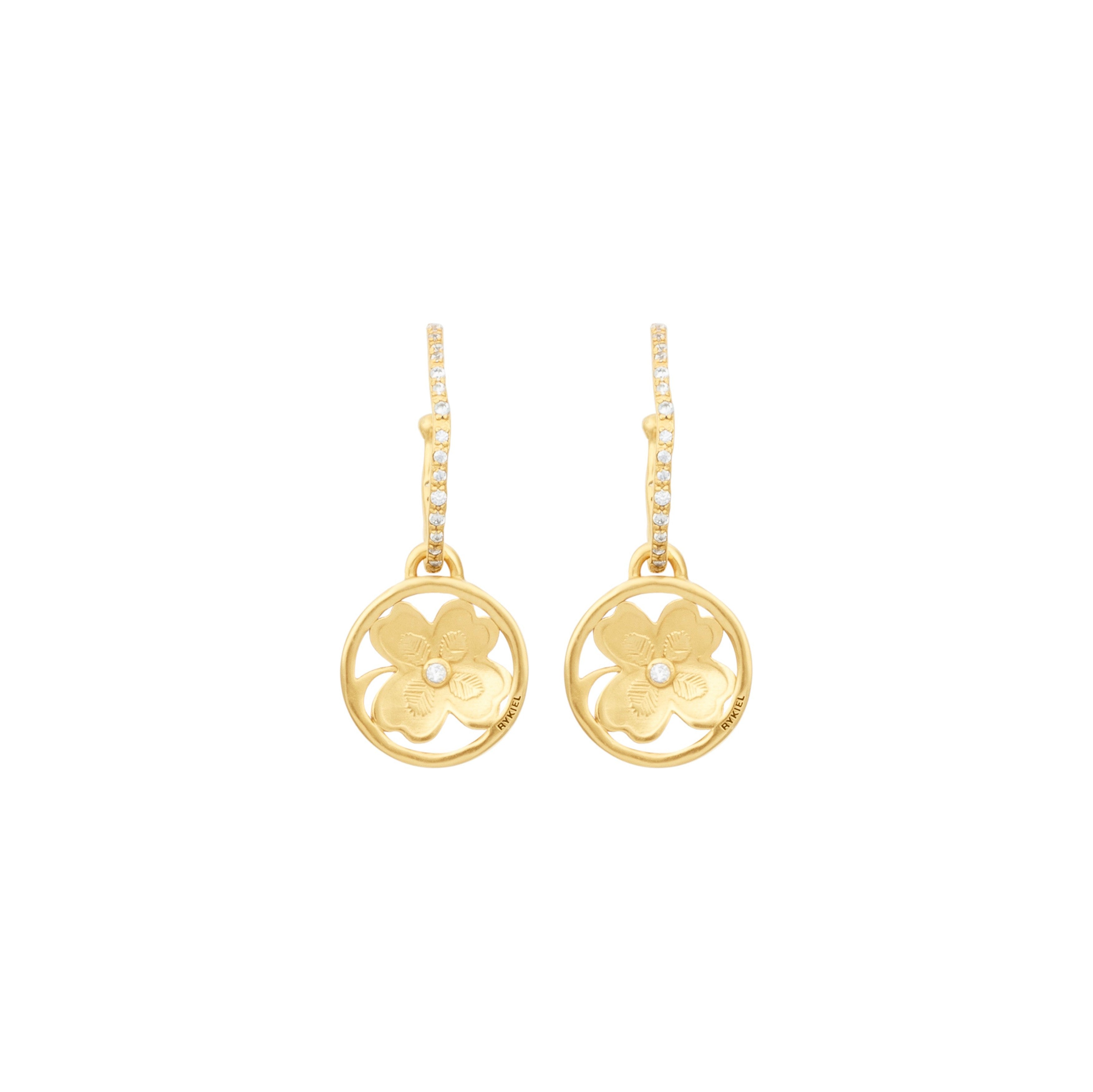 Boucles D'Oreilles Medaille - Doré