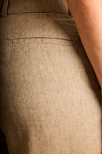 Lightweight Light Brown Wide-Leg Trousers