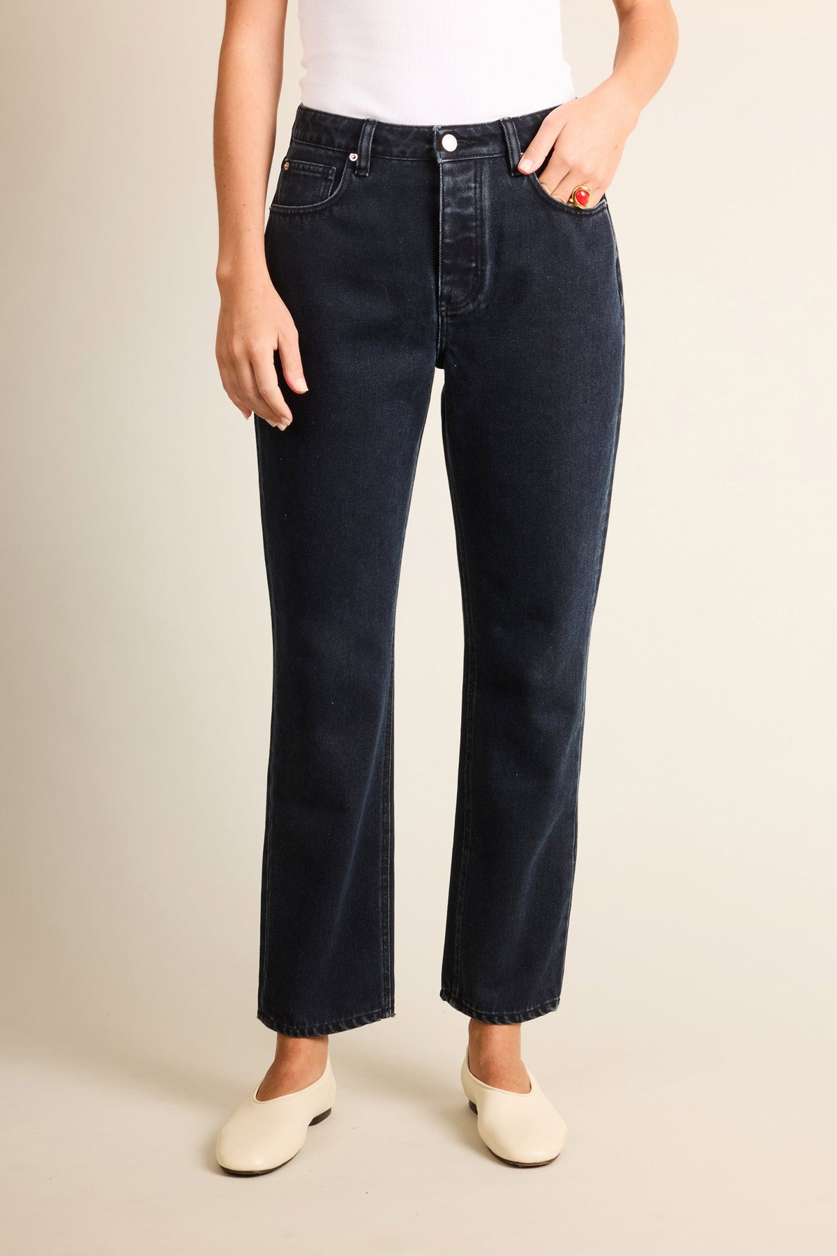 Straight-Leg Black Jeans V2