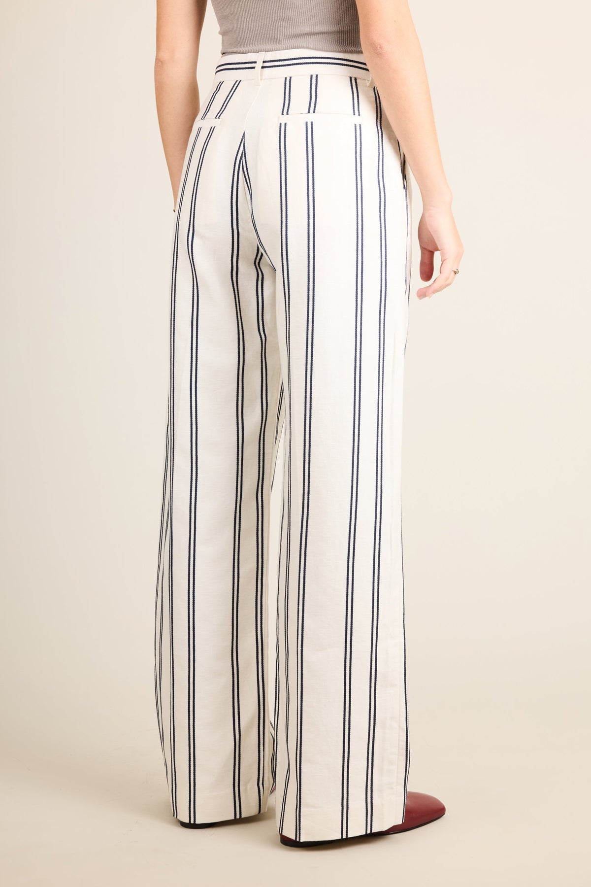 Lightweight Striped Palazzo Trousers