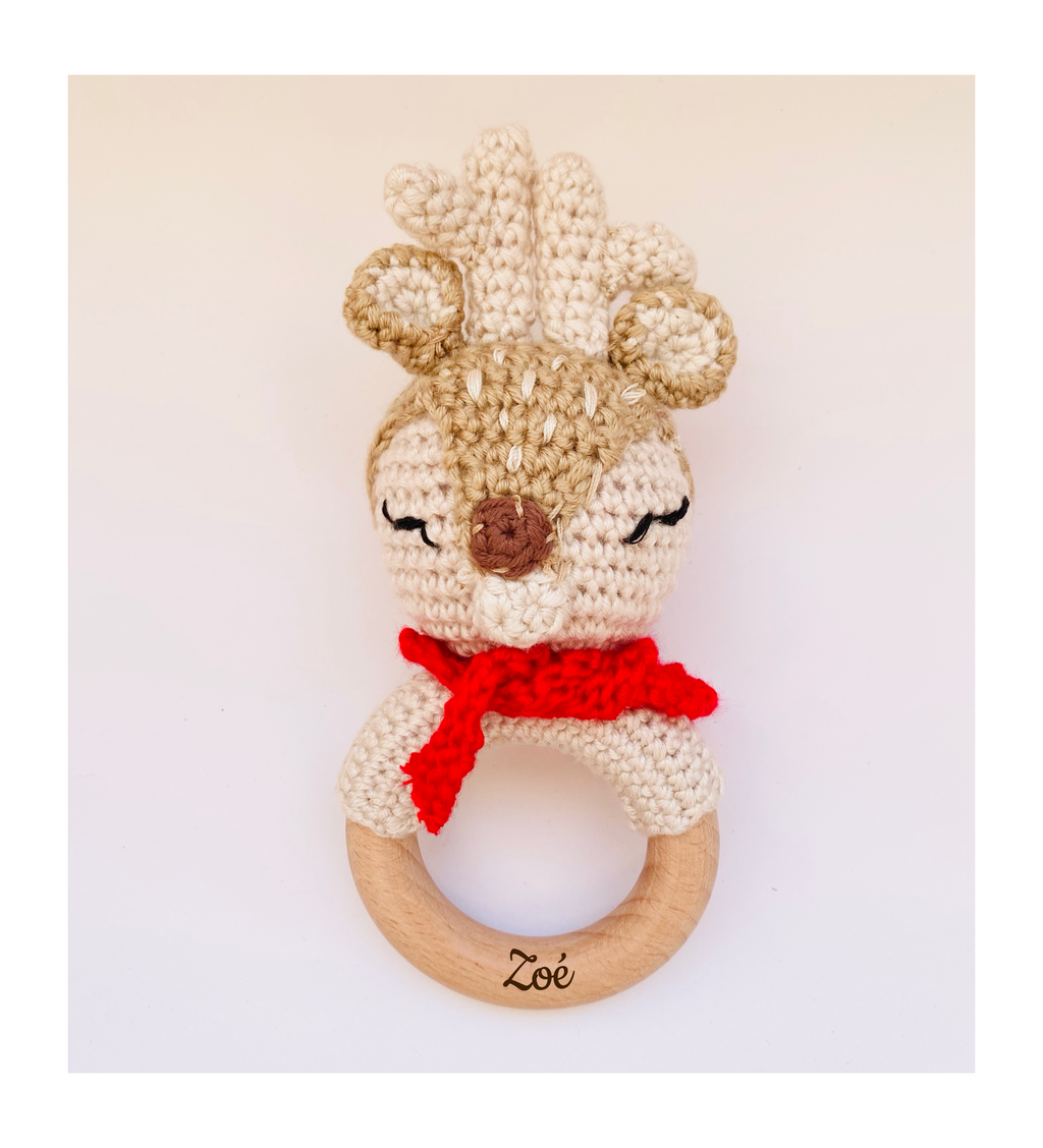 Personalized Crochet Baby Rattle