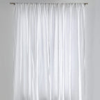 Curtain - Washed Linen With Gathering Braid - White