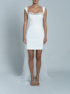 Robe Courte Avec Traine Oshun - Blanc