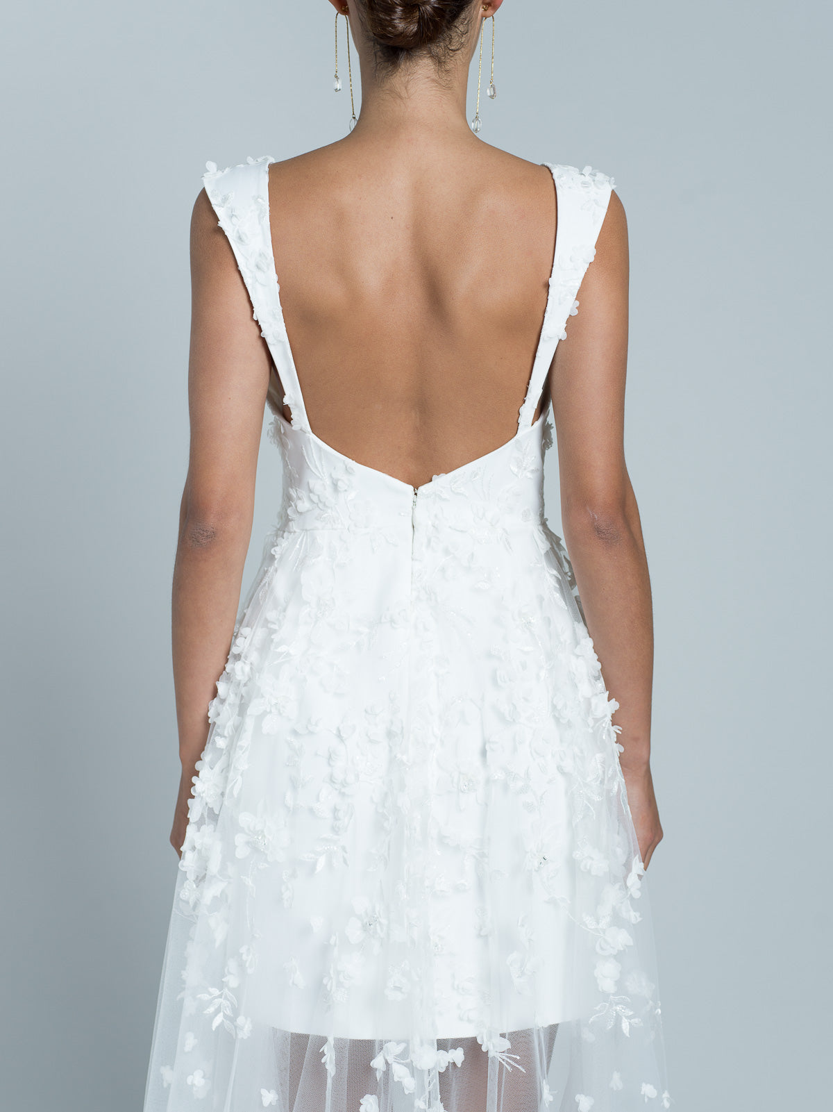 Robe Courte Avec Traine Oshun - Blanc