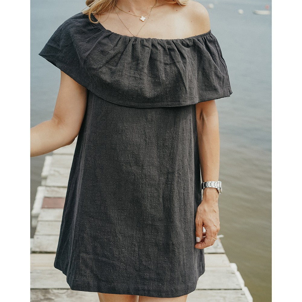 Robe Bardot - Lin Noir