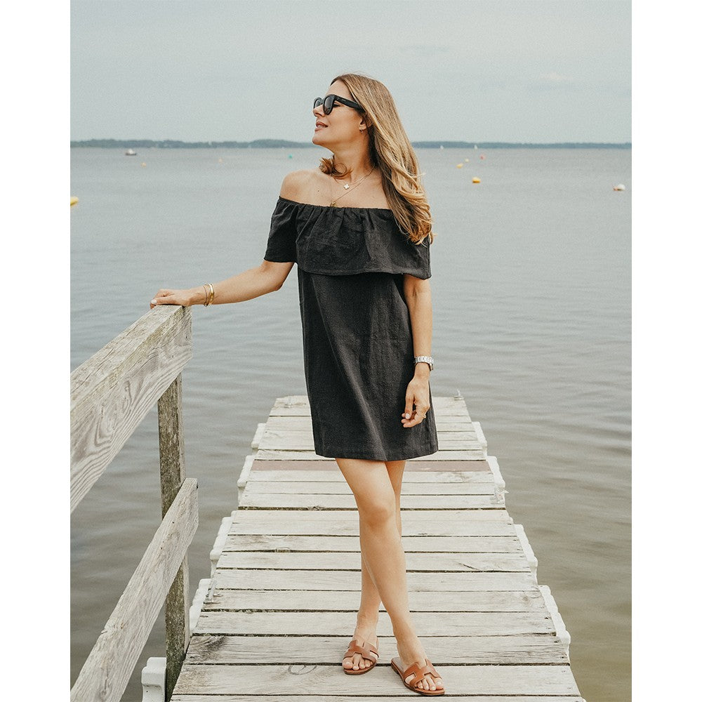 Robe Bardot - Lin Noir