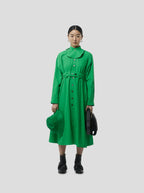 Vestido Kurtis en tejido técnico suave verde Kelly