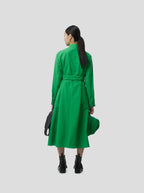Vestido Kurtis en tejido técnico suave verde Kelly