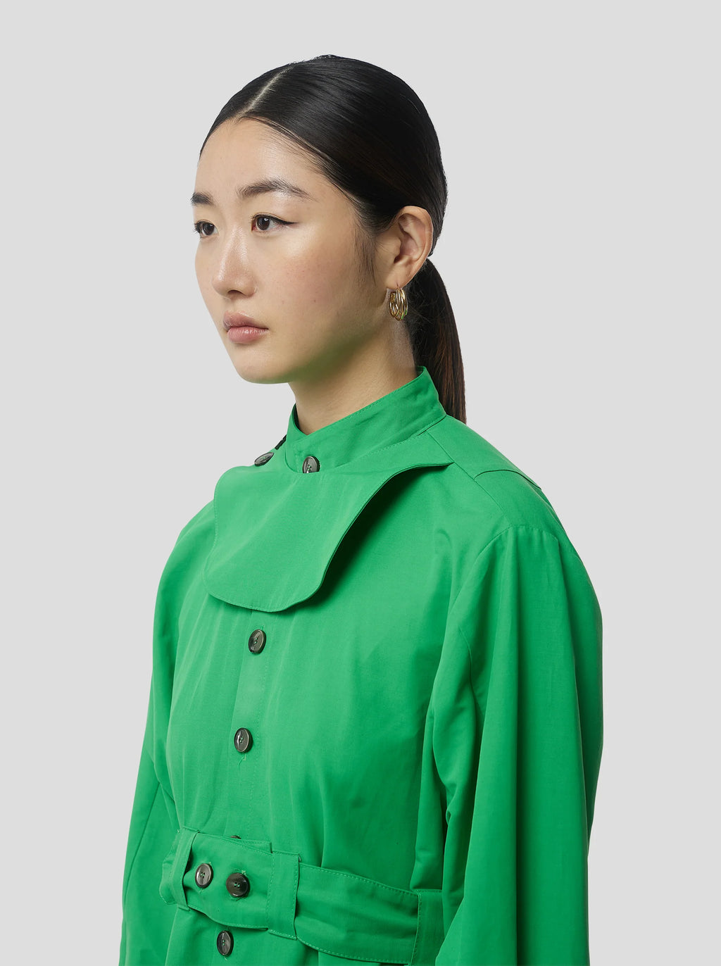 Vestido Kurtis en tejido técnico suave verde Kelly