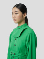 Vestido Kurtis en tejido técnico suave verde Kelly