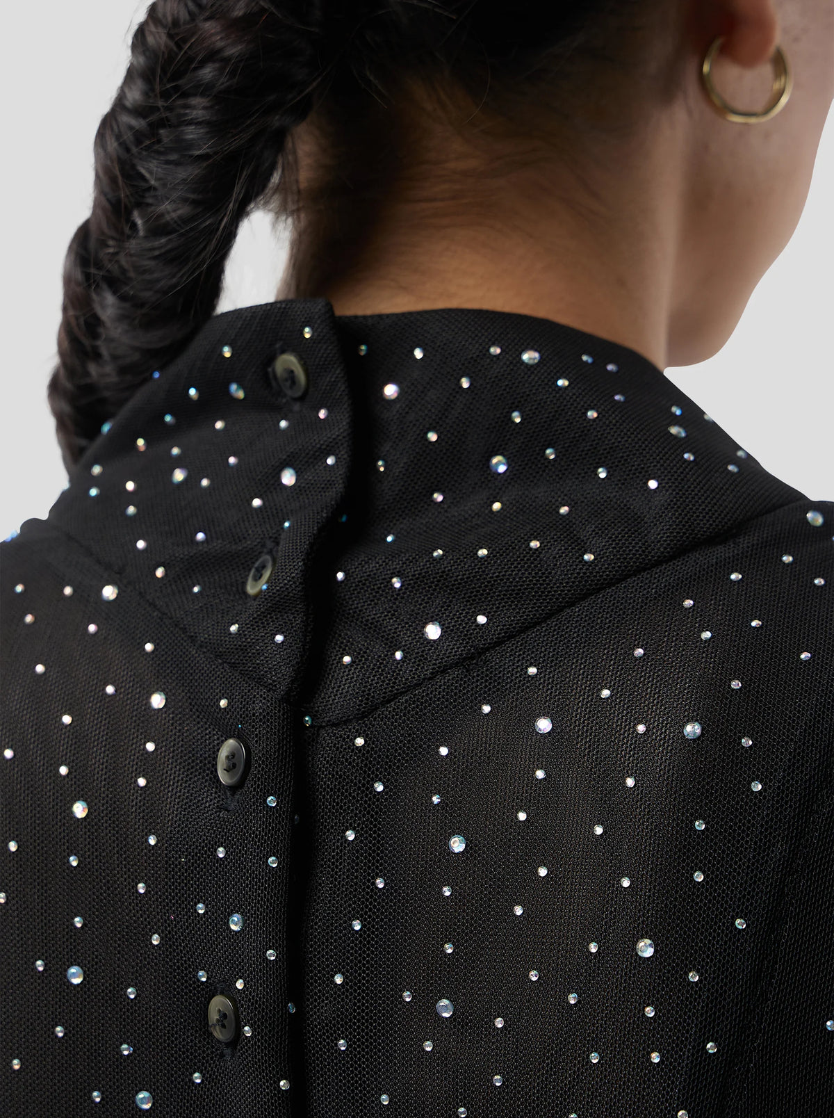 Nas Dress In Fragmented Black Soft Mesh