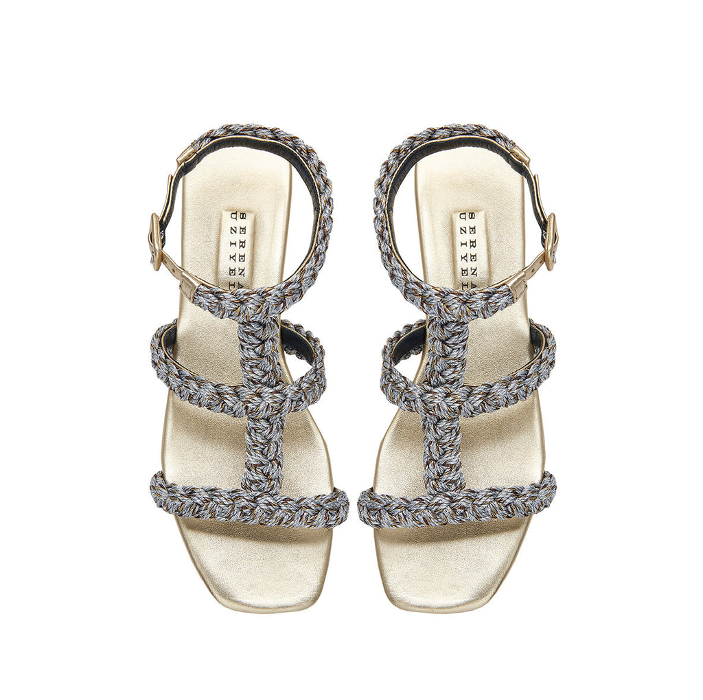 Ronda Gold Flat Gladiator Sandal