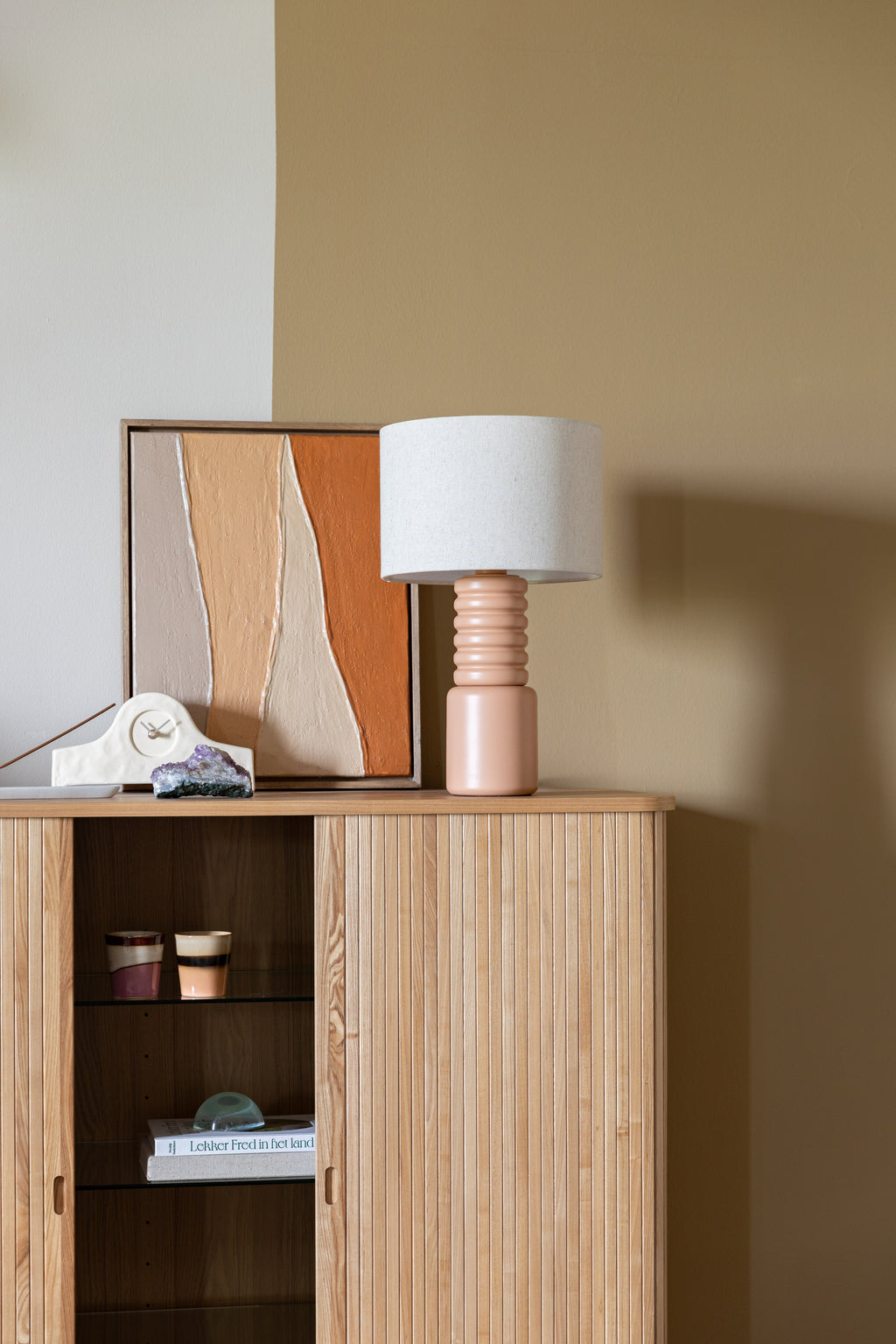 Six - Lámpara De Mesa - Hierro - Beige